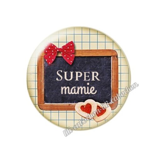 Cabochon résine a coller 25 mm mamie mm47