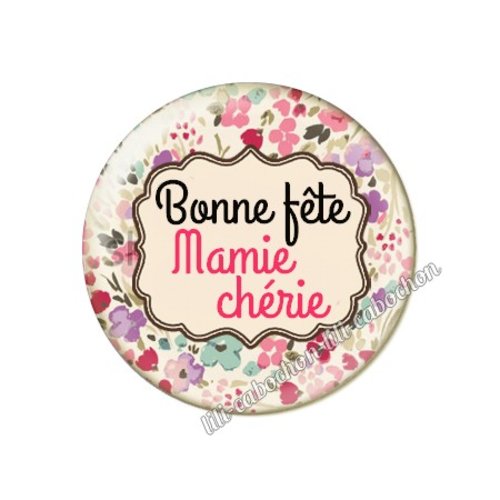 Cabochon résine a coller 25 mm mamie mm71