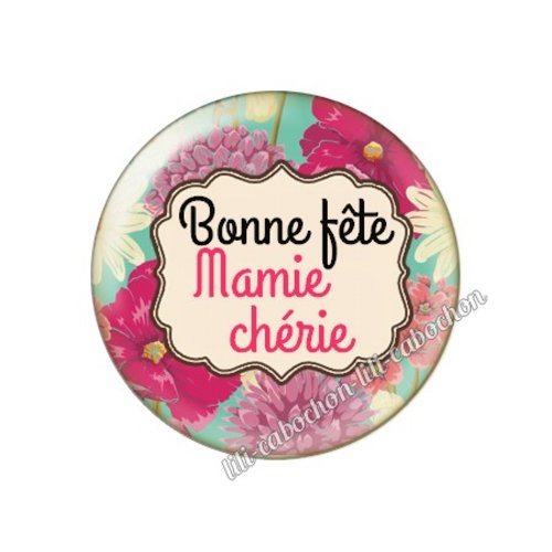 Cabochon résine a coller 25 mm mamie mm72