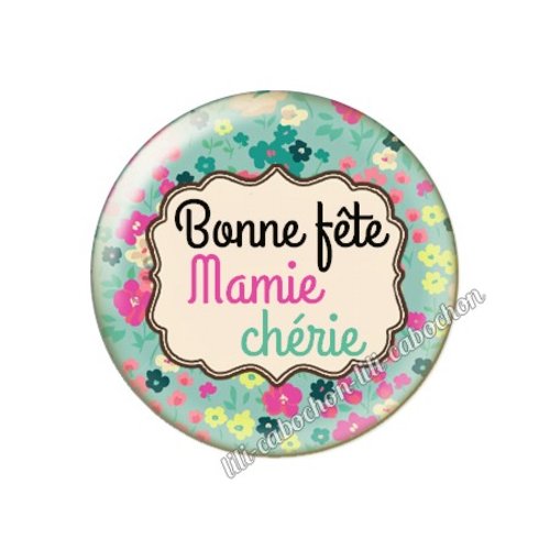 Cabochon résine a coller 25 mm mamie mm73