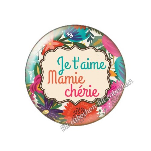 Cabochon résine a coller 25 mm mamie mm75