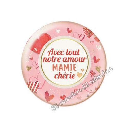 Cabochon résine a coller 25 mm mamie mi0
