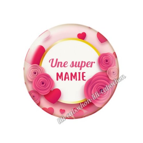 Cabochon résine a coller 25 mm mamie mi10