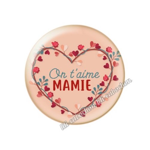 Cabochon résine a coller 25 mm mamie mi11