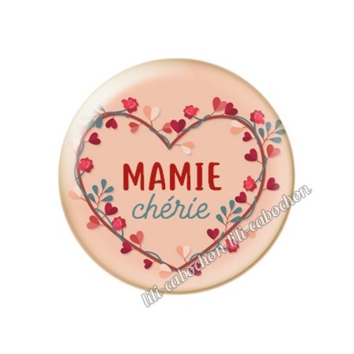 Cabochon résine a coller 25 mm mamie mi13