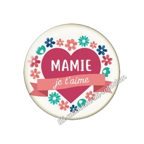 Cabochon résine a coller 25 mm mamie mi14