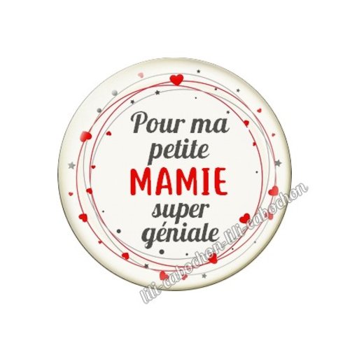 Cabochon résine a coller 25 mm mamie mi17