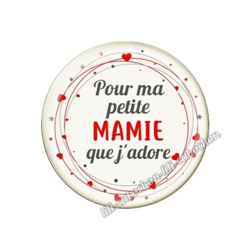 Cabochon résine a coller 25 mm mamie mi18