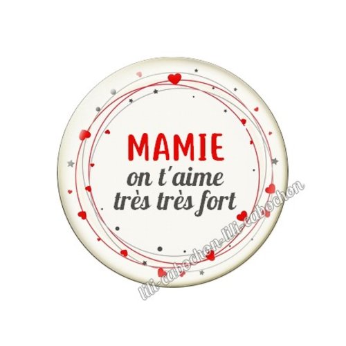 Cabochon résine a coller 25 mm mamie mi19
