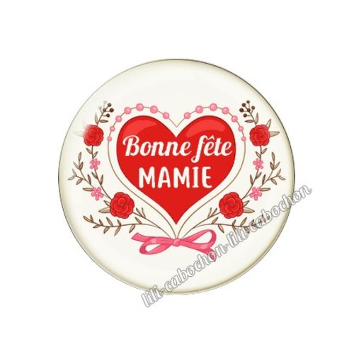 Cabochon résine a coller 25 mm mamie mi26