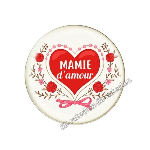 Cabochon résine a coller 25 mm mamie mi27