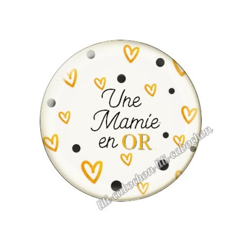 Cabochon résine a coller 25 mm mamie mi31