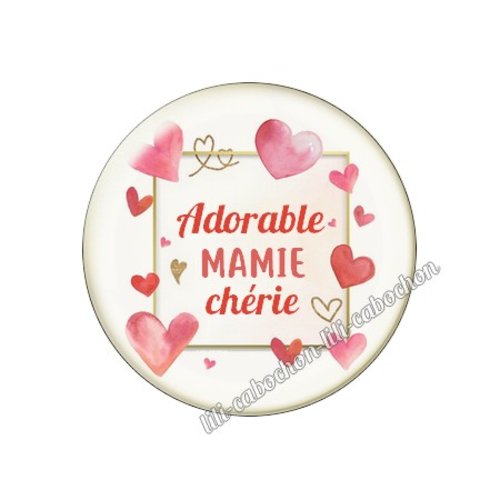 Cabochon résine a coller 25 mm mamie mi34