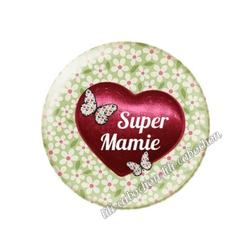 Cabochon résine a coller 25 mm mamie mi37