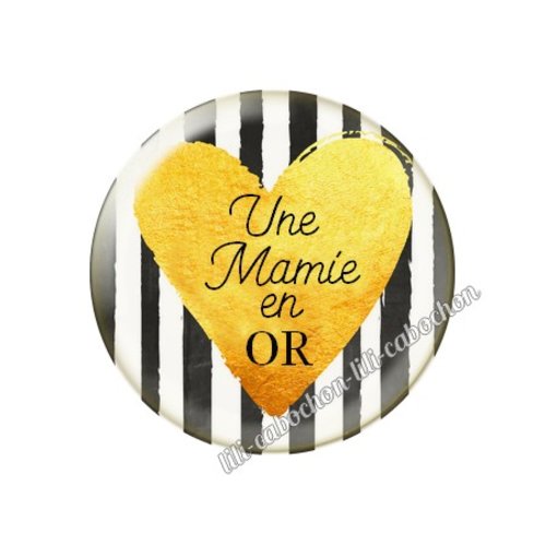 Cabochon résine a coller 25 mm mamie mi41