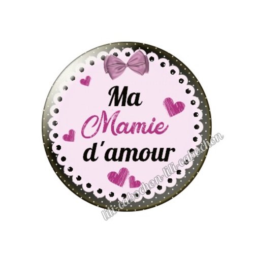 Cabochon résine a coller 25 mm mamie mi42