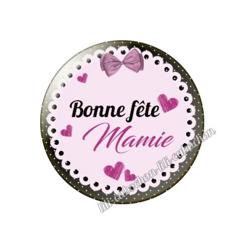 Cabochon résine a coller 25 mm mamie mi43