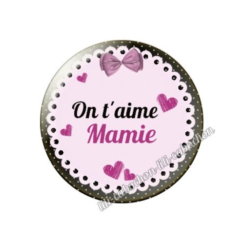 Cabochon résine a coller 25 mm mamie mi44