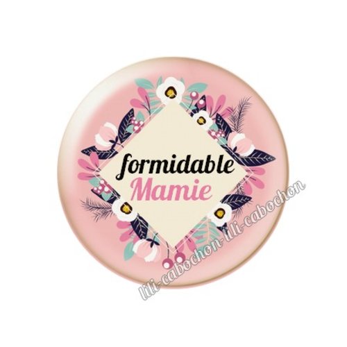 Cabochon résine a coller 25 mm mamie mi46