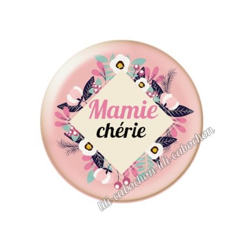 Cabochon résine a coller 25 mm mamie mi49