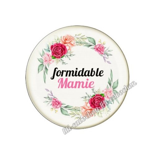 Cabochon résine a coller 25 mm mamie mi50