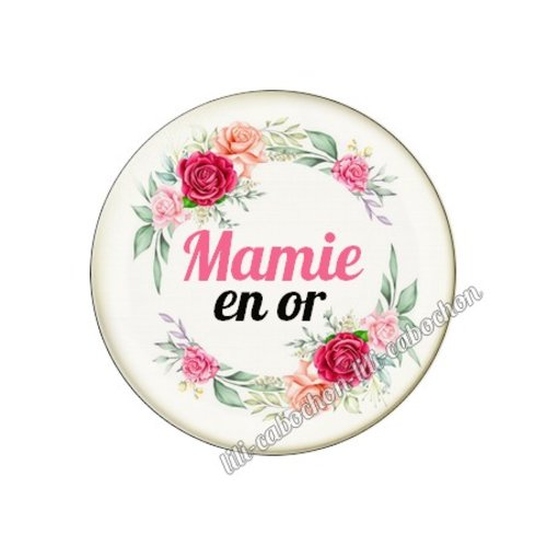 Cabochon résine a coller 25 mm mamie mi51