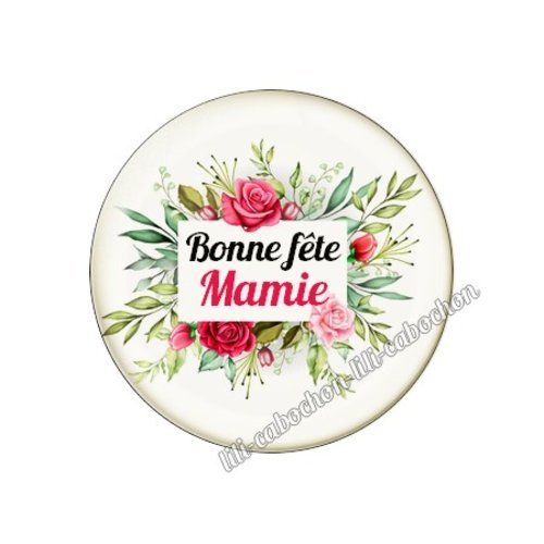 Cabochon résine a coller 25 mm mamie mi53