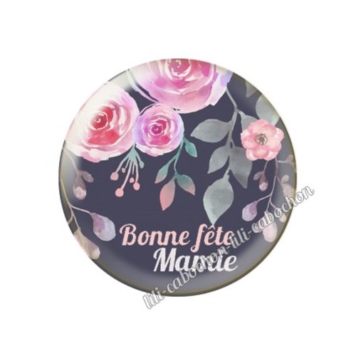 Cabochon résine a coller 25 mm mamie mi54