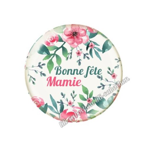 Cabochon résine a coller 25 mm mamie mi55