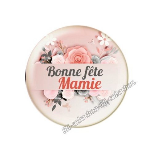 Cabochon résine a coller 25 mm mamie mi59