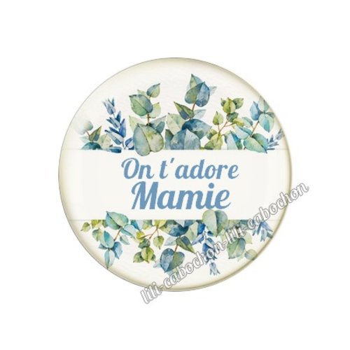 Cabochon résine a coller 25 mm mamie mi62