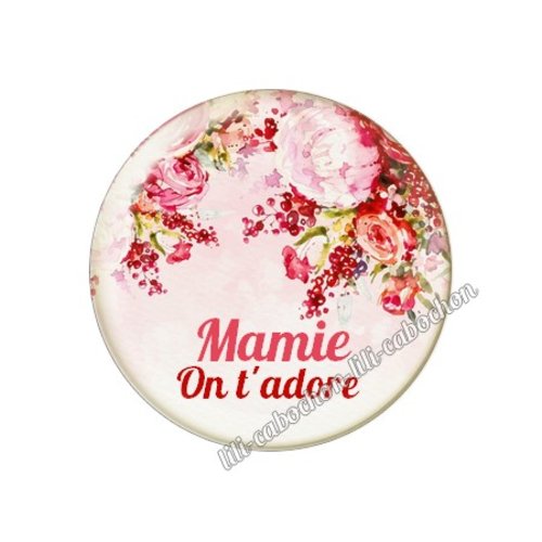 Cabochon résine a coller 25 mm mamie mi63