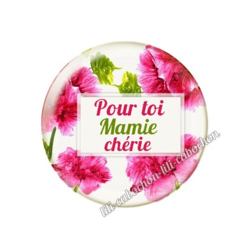 Cabochon résine a coller 25 mm mamie mi65