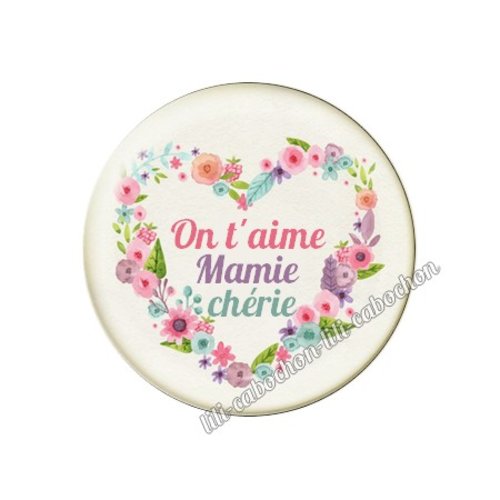 Cabochon résine a coller 25 mm mamie mi66