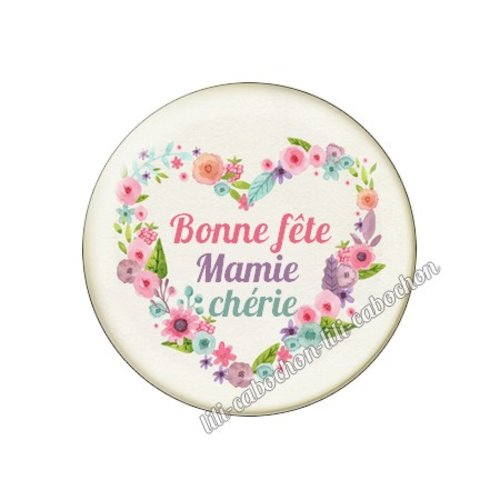 Cabochon résine a coller 25 mm mamie mi67
