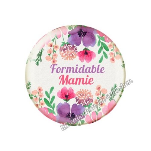 Cabochon résine a coller 25 mm mamie mi68