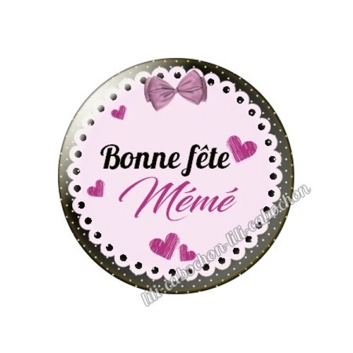 Cabochon résine a coller 25 mm mémé mi72