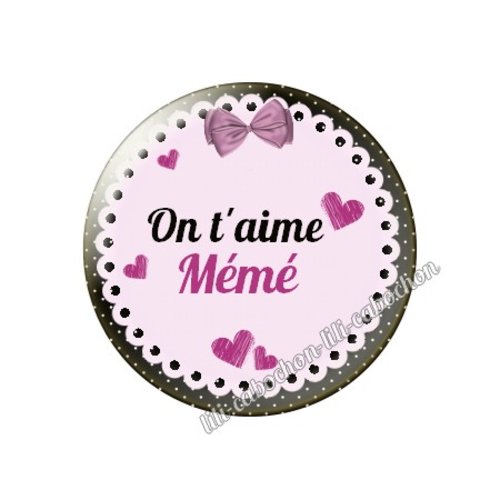 Cabochon résine a coller 25 mm mémé mi73