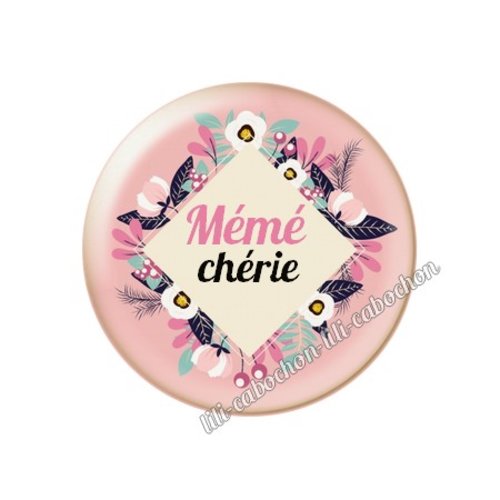 Cabochon résine a coller 25 mm mémé mi75