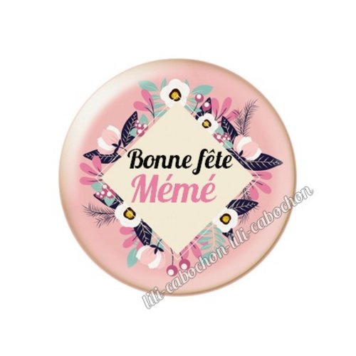 Cabochon résine a coller 25 mm mémé mi76