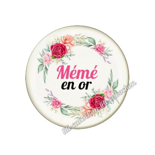 Cabochon résine a coller 25 mm mémé mi80