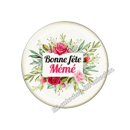 Cabochon résine a coller 25 mm mémé mi82