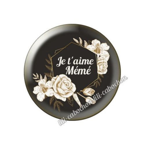 Cabochon résine a coller 25 mm mémé mi91