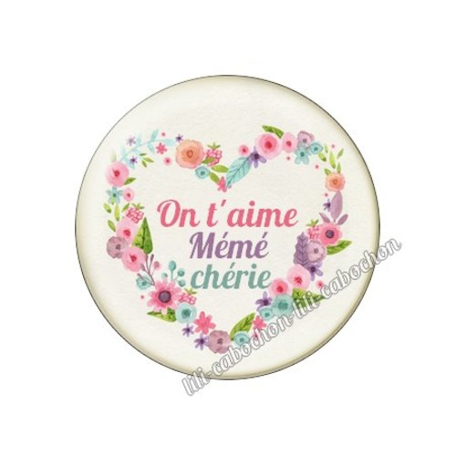 Cabochon résine a coller 25 mm mémé mi97