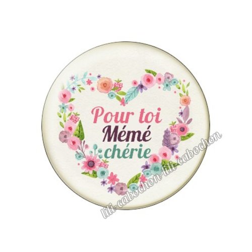 Cabochon résine a coller 25 mm mémé mi98