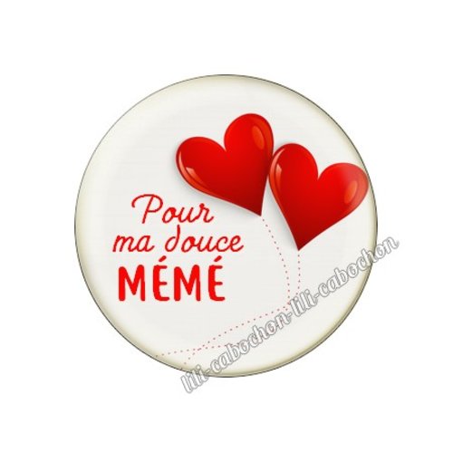 Cabochon résine a coller 25 mm mémé mi102