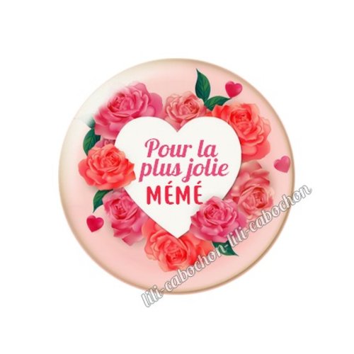 Cabochon résine a coller 25 mm mémé mi111