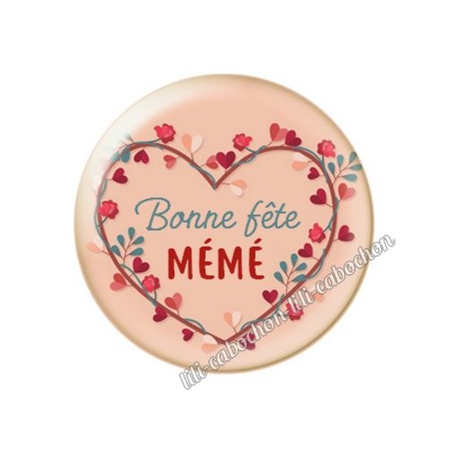 Cabochon résine a coller 25 mm mémé mi112