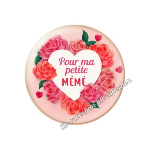 Cabochon résine a coller 25 mm mémé mi125