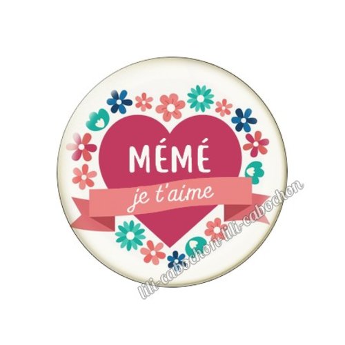 Cabochon résine a coller 25 mm mémé mi127